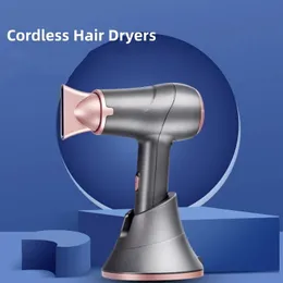 Secadores de cabelo recarregáveis portátil sem fio viagem secador de cabelo sopradores salão estilo ferramenta 300w 5000mah e ar fresco 240312