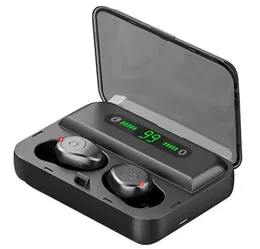 F9 F95 trådlöst hörlurar hörlurar Bluetooth V50 mini Smart Touch Earuds LED -skärm med 1200mAh Power Bank Headset och Mic MQ7730180