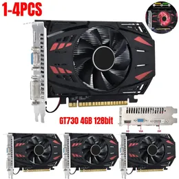 GT730 Graphics Card 4GB PC Cards HDVGADVI DDR3 Computer Gaming Video 128bit with Cooling Fan 240318
