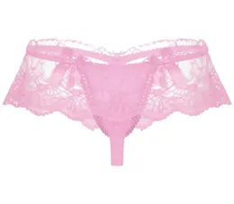 Lingerie masculina renda sissy roupa interior ver através de bowknot sexy cuecas calcinha cintura baixa aberta protuberância bolsa tangas cuecas femininas 0396725334