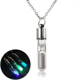 Pendant Necklaces 3 Colors Glowing Luminous Sand Timer Glass Hourglass Bottle Necklace For Women Men Gift Party