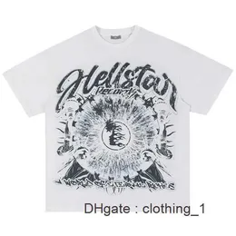 Designer Hellstar Camisa Curta Mens Plus Tees Hellstar Camiseta Rapper Lavagem Cinza Pesado Artesanato Manga Unissex Camisetas Tops High Street Retro Mulheres T-shirt S-XXL 0FA9 SDT5