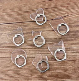 Clear Crystal Finger Ring Pierścień Postępowania komórkowe przezroczyste stojak na iPhone Xiaomi Samsung Smart Phone 360 ​​stopień Rotacja mocowanie samochodu 3480037