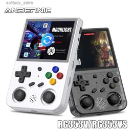 Taşınabilir Oyun Oyuncuları Anbernic RG353V 3.5 inç 640*480 El Oyun Oyuncu Yerleşik 20 Simülatör Retro Oyun Kablolu Tutamak Android Linux OS RG353VS Q240326