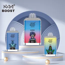 RM BOOST 15K PUFFS на выбор 15 вкусов одноразовая ручка для вейпа Зарядка типа C Электронные сигареты Сетчатая катушка Переключатель обычных и усиленных режимов Блокировка от детей Цифровой экран