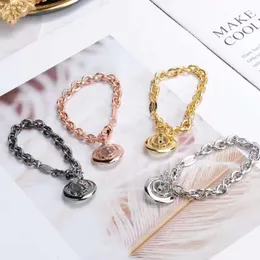 Viviennes Viviane Westwood Jewelry 팔찌 여성 고품질 3D 토성 유리 구슬 팔찌 고급 고급 고급 느낌 팔찌