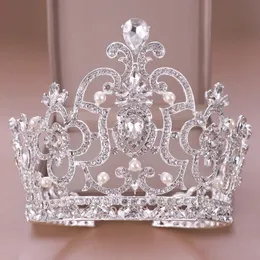 BAROQUE VINTAGE CRISTAL PAREL BIG Tiara Crown Diadema Rainha King Cabeça Jóia Tiaras Tiaras Cabelos Acessórios para Cabelos de Casamento Os enfeites 240311