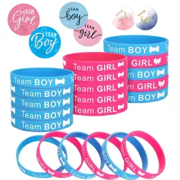 Rahmen, Geschlecht offenbaren, Partyzubehör, Junge oder Mädchen, Team-Braut-Armband, Armbänder für Team Wendy, Willkommens-Babyparty-Dekoration, Blau, Rosa