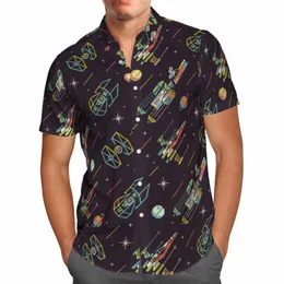 قميص أسود ، مركبة فضائية ثلاثية الأبعاد ، جوارب هاواي ، رجال الصيف ، قميص كبير ، Homme Camisa Masculina S2 W82S#