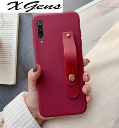 Handschlaufe-Telefonhalter-Silikonhülle für Xiaomi Mi 9 Lite Se Xiomi Mi9 8 Lite 9T Pro A3 A2 A1 5x 6x F1 Mix 2S 3 Weiche Rückseite Cover2230225