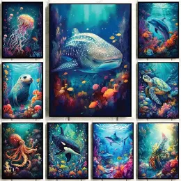 Stich atemberaubende Meerestiere Fischschildkrötenhai Diamant Malerei Neuankömmlinge volle Diamanten Mosaik 5d DIY Stickerei Strass Home Decor