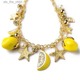 Цепочка Bluelans 2019 корейский стиль креативный браслет с подвесками в виде морской звезды и лимона, летний пляжный браслет с фруктами, модные украшенияC24326