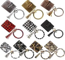 PU Leather Bangle Bangelet Bage Wallet Keychain Wristlet Keyring Leopard Handbag Handbag Leather Bracelet حامل بطاقة ائتمان مع TASS2312680