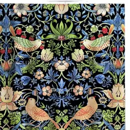 Vorhänge, William Morris Art Ornamentaler Duschvorhang, Erdbeerdieb, Vintage-Muster, botanische Vögel, florales Jugendstil-Badezimmerdekor