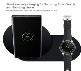 Wysokiej jakości QI Fast Wireless ładowarka 2 w 1 dla Samsung Galaxy S9 S8 S10 Uwaga 10 IS 98 Szybkie ładowanie dla Samsung Gear S3 S4 Charg9594122