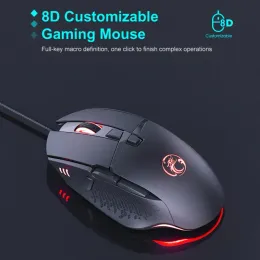 Mäuse IMICE T91 Gaming-Maus, verstellbare DPI-kompatible ABS-Computermaus mit Feuerknopf-Design für Büro