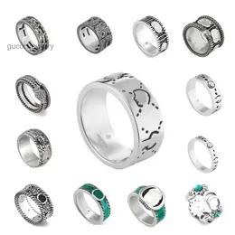 Ring Titanium Silver Love Rings Designer Luxury Jewelry for Men and Women Spirit Heart Rings Party Engagement Confession Wedding Ring With Green Box