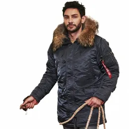 MGP Men's Winter Standard Jacket Classic N-3B Parka för extremt kallt väder Vattentät avtagbar faux päls runt huven R8NP#