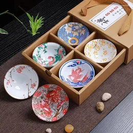 Zestawy herbaciarskie 6 szt./Set Celadon Teacups Tea Bowl Ceramiczna japońska ręcznie malowana