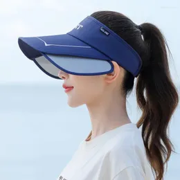 Berretti 2024 Summer Sun Cappello a cilindro con protezione UV a righe semplici in stile coreano da donna