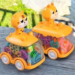 Novo bebê imprensa go engrenagem brinquedo crianças 1 2 3 anos de idade presentes de aniversário iluminar carro inercial brinquedos para crianças meninos e meninas