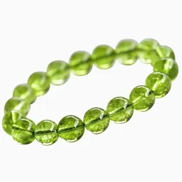 Natural Peridot Armband smycken för kvinnor män läker gåva kristallpärlor gröna olivin ädelsten stensträngar aaaaa 8mm 10mm 240315