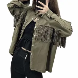 2023 fi vintage saçak boncuklu gevşek denim ceket ceket kadın püskül lg kılı