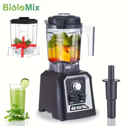 2000ml 600ml Biolomix Profesyonel Mutfak Smoothie Blender BPA Ücretsiz 2L Düşük Profil Kavanoz Strakatı ve Buz Kırıcı - Çift Bardak Islak/Kuru Mixer