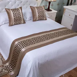 Moda de estilo chinês bandeira de cama de alta qualidade El Cupboard Table Runner Decor for Home Parlor Wedding Room Brophase 240327