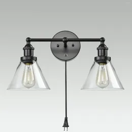 Lâmpadas de parede industrial arandela loft lâmpada retro com luminárias de bola de vidro iluminação para casa para bar café loja pingente candelabro