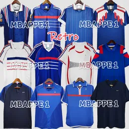 1998 camisas de futebol retrô francesas 1982 84 86 88 90 96 98 00 02 04 06 Zidane Henry Maillot de Foot Pogba camisa de futebol Rezeguet DesAILLY clássico vintage tops