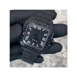 Orologio in moissanite nero realizzato a mano di alta qualità per il regalo di Natale per uomo Acquista ora dal miglior grossista