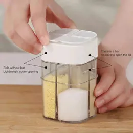 Novo 2024 Salt e pimenta Shakers Spice Contêiner O plástico não contém recipiente de gadgets de cozinha de especiarias BPA Spice Gadgets