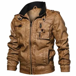 Dimusi Uomo Autunno Inverno PU Giacca in pelle Moto Giacche in pelle Maschile Busin Cappotti casual Marchio di abbigliamento 5XL, TA132 b2iL #