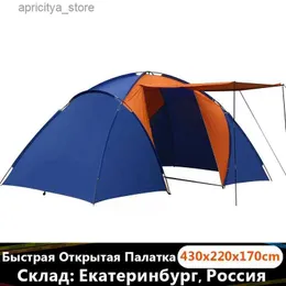 Tents and Shelters Outdoor Camping Family Tent Two Bedrooms One Living Room Double Layer Uv Protection 210T Many People Gather Children Play Gift24327