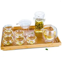 مجموعات Teaware مجموعات Gongfu Tea Set Mini Teapot Filter Chahai Pitcher Tray 6 Cups Heart