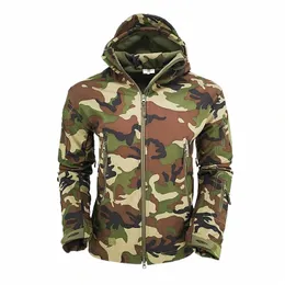 Pelle di squalo Soft Shell Giacca tattica militare da uomo Impermeabile Army Fleece Cappotti esterni Multicam Camoue Giacche a vento XS-4XL 95b1 #