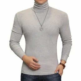 Fi Men's Turtleneck Tシャツカジュアル秋の冬ハイカラー新しいスリムLGスリーブストレッチモデルアンダーシャツプラスサイズティーS7ZE＃