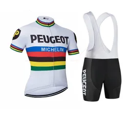 Nya män Peugeot Cycling Jersey Frankrike Spanien Cykel Retro Color Bar Clothing Cycling Wear Racing Clothered Clothing5753706
