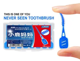 16 pçsbox descartável macio silicone fio dental interdental picaretas escova dentes limpeza vara cuidados orais floss sticks4709608