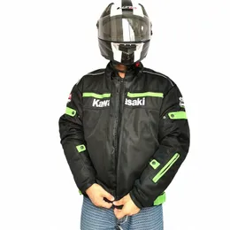 nuova tuta da motociclista fuoristrada Kawasaki Primavera, autunno, tuta da motociclista da uomo estiva anti-goccia P4NW #