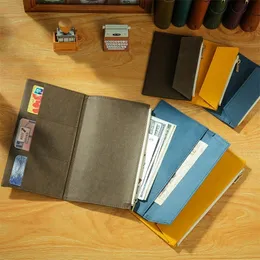 Kraft Paper Zipper Pouch Pocket Leather Bound Notebook Planner Accessory Traveler Notebook Storage Bag File Folder Stationery 240327