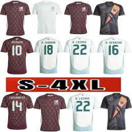 Simple and comfortable Top thailand quality 24 25 copa MEXICO soccer jerseys Mexico Kit football shirt red and white soccer shirts CHICHARITO LOZANO Men sets uniform