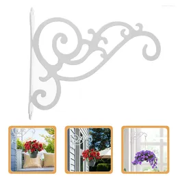 Vases Bird Feeder Gardening Iron Wall Hanging Potted Flower Rack Bracket (White Single Large) Plant Stand Indoor Wind Chime Hanger