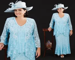 Ann Balon 2019 Mother of the Bride sukienki Pełna koronkowa V Neck Mother039s Suknie ślubne Plus Size Formal Wear Sukienka Mothers 6802071