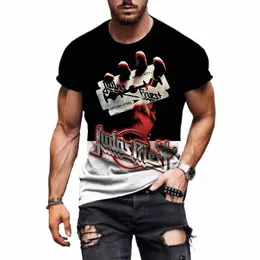 Fi Hip Hop Rock Judas Priest Band 3D Printed Thirts for Men Disual O-Neck Sleeve Tops Trops Trend Trend Tees 31pf#