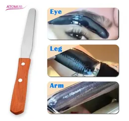 Reutilizável removedor de cabelo cera feijão derreter vara de madeira metal língua depressor espátulas depilação varas aplicadores tool9697853