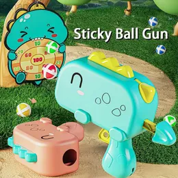 Darts Dinosaur Ball Gun Target Ejection Sticky Ball Kid Baby Indoor Darts Boys Puzzle Throwing Ball Indoor outdoor toy gift Party game 24327