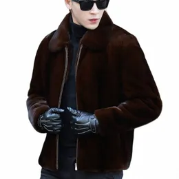Nowa męska kurtka zimowa Faux Fur Płaszcz LG Tleeve Tops High-end Luksusowe designerskie ubranie Plus Fi Fi Kurtka z kapturem S4IJ#