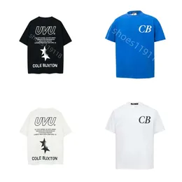 Gömlek Cole Buxton Designer T Shirtler Erkek Tişörtler Yaz Bahar Gevşek Yeşil Gri Beyaz Siyah Gömlek Erkek Kadın Yüksek Kalite Klasik Slogan Preppy